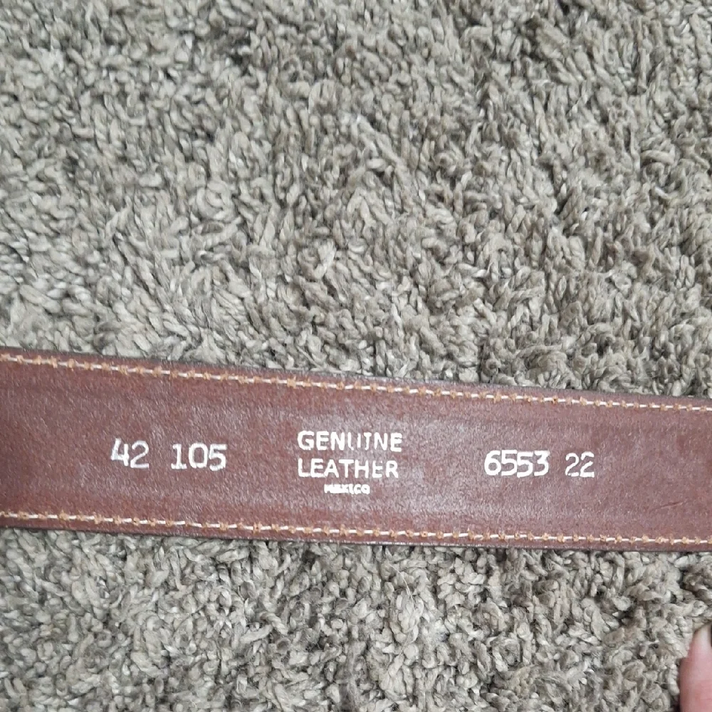 Pacific Brass And Buckle Las Vegas Slots Buckle-Brown Leather Embossed Belt